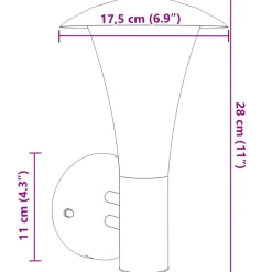 vidaXL Iluminación-Aplique de exterior de acero inoxidable