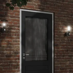 vidaXL Iluminación-Aplique de exterior con sensor acero inoxidable