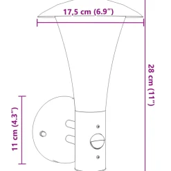 vidaXL Iluminación-Aplique de exterior con sensor acero inoxidable
