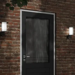vidaXL Aplique de exterior de acero inoxidable Negro New