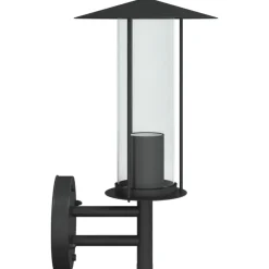 vidaXL Aplique de exterior de acero inoxidable Negro Hot