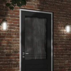 vidaXL Iluminación-Aplique de exterior de acero inoxidable negro