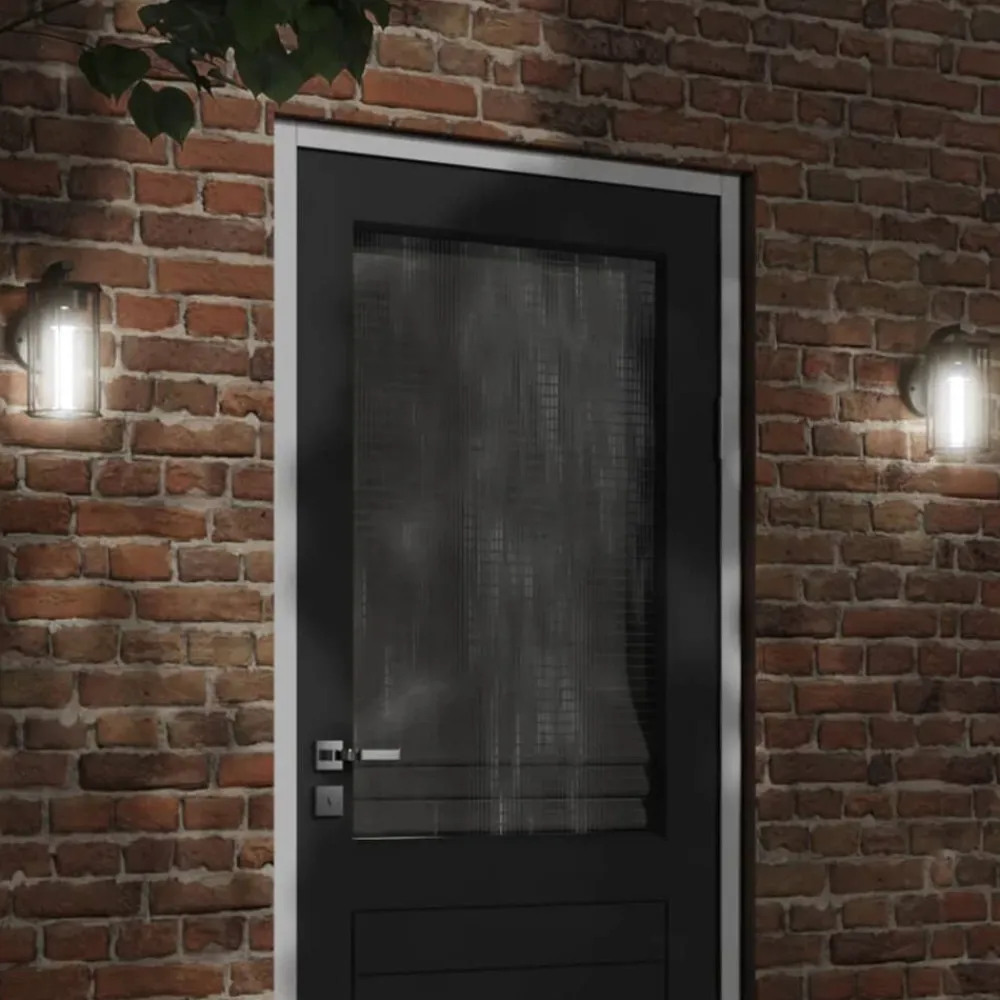 vidaXL Iluminación-Aplique de exterior de acero inoxidable negro