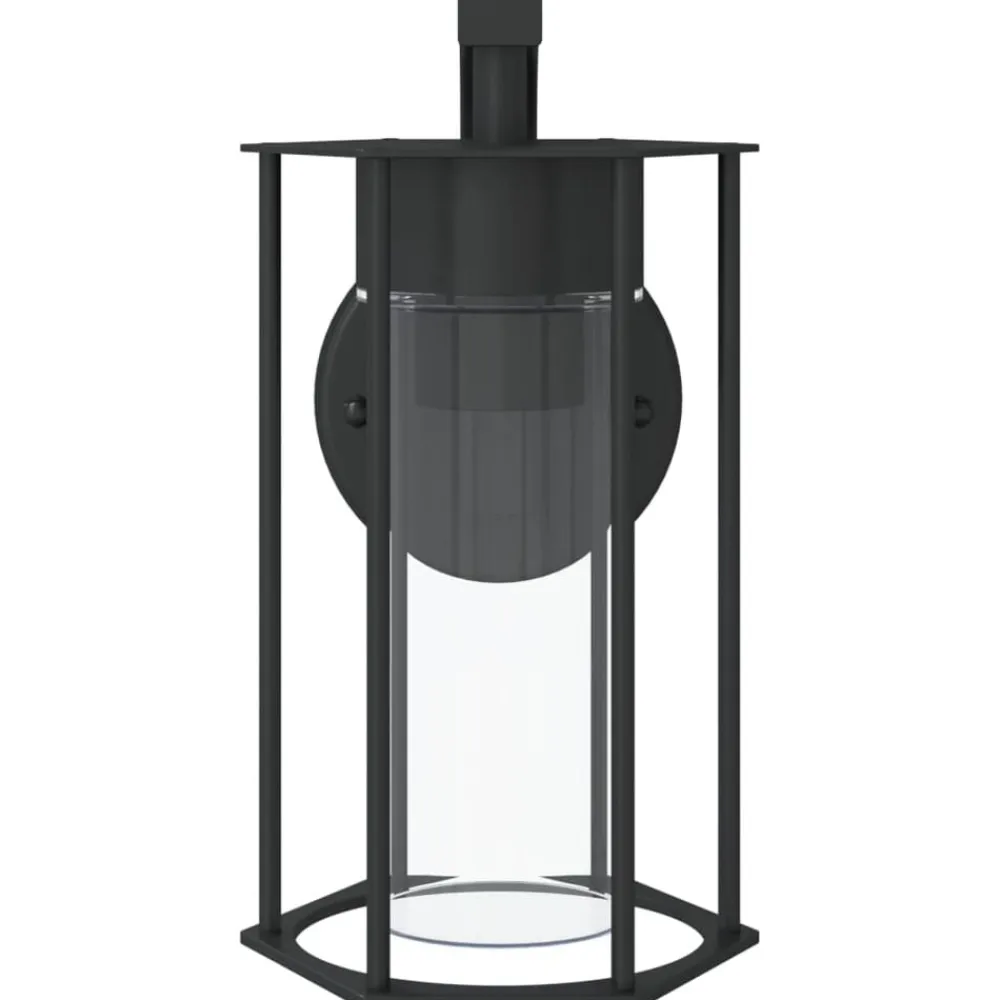 vidaXL Iluminación-Aplique de exterior de acero inoxidable negro