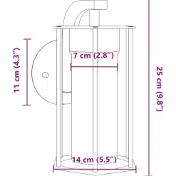 vidaXL Iluminación-Aplique de exterior de acero inoxidable negro