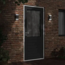 vidaXL Aplique de exterior de acero inoxidable Negro Outlet