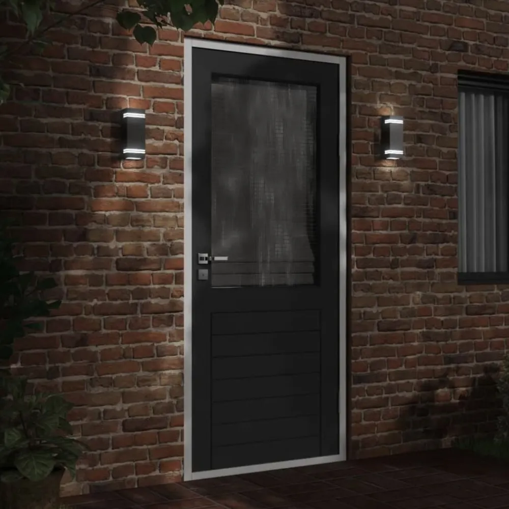 vidaXL Aplique de exterior de acero inoxidable Negro Outlet