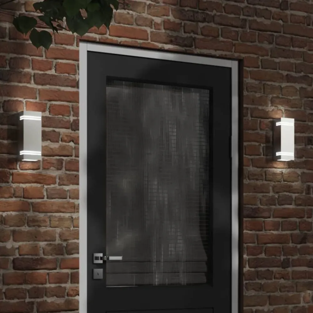 vidaXL Aplique de exterior de acero inoxidable Plateado Clearance