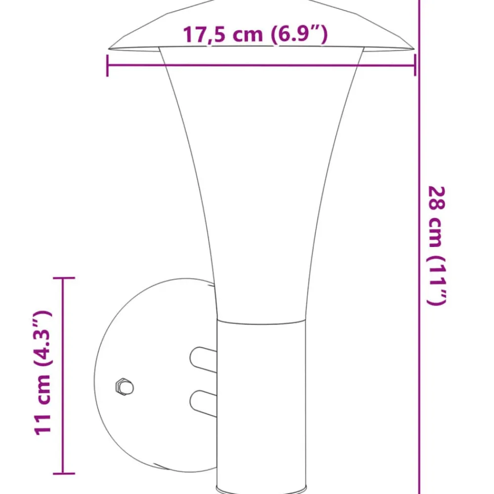 vidaXL Iluminación-Aplique de exterior de acero inoxidable