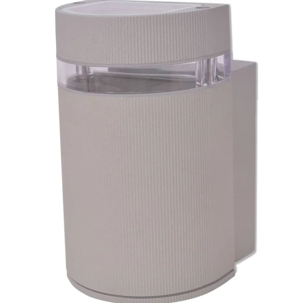 vidaXL Aplique de pared de exterior semicilíndrico gris aluminio Clearance