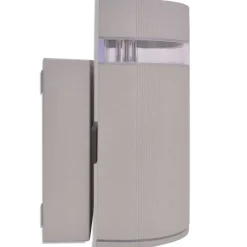 vidaXL Aplique de pared de exterior semicilíndrico gris aluminio Clearance