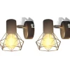 vidaXL Iluminación-Apliques bombilla filamento LED estilo industrial 2 uds negro