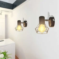 vidaXL Iluminación-Apliques bombilla filamento LED estilo industrial 2 uds negro