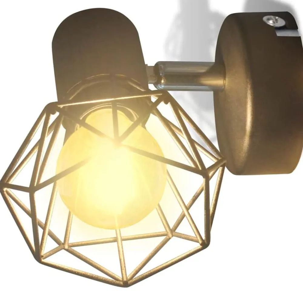 vidaXL Iluminación-Apliques bombilla filamento LED estilo industrial 2 uds negro