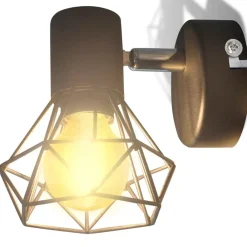 vidaXL Iluminación-Apliques bombilla filamento LED estilo industrial 2 uds negro