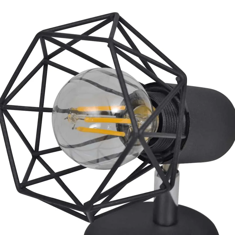 vidaXL Iluminación-Apliques bombilla filamento LED estilo industrial 2 uds negro