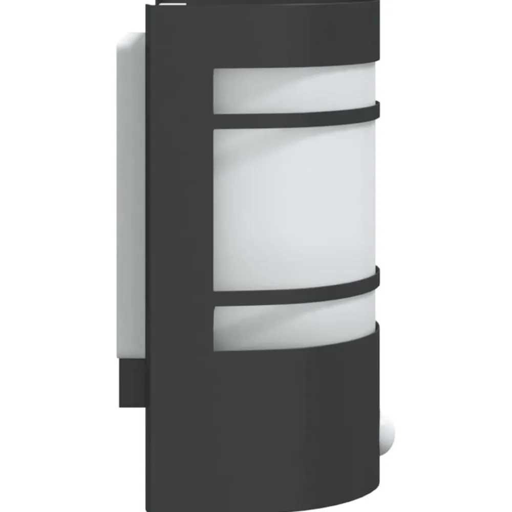 vidaXL Apliques de exterior con sensor 2 uds acero inoxidable Negro Best