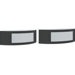 vidaXL Apliques de exterior 2 unidades acero inoxidable Negro Clearance