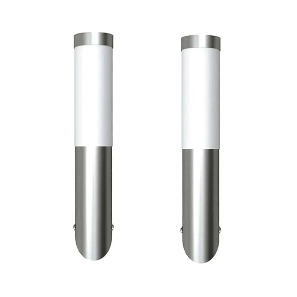 vidaXL Iluminación-Apliques de exterior 2 unidades acero inoxidable