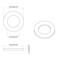 vidaXL Arandelas 2 pcs Plateado 10 x 10 x 0,8 mm Hierro New
