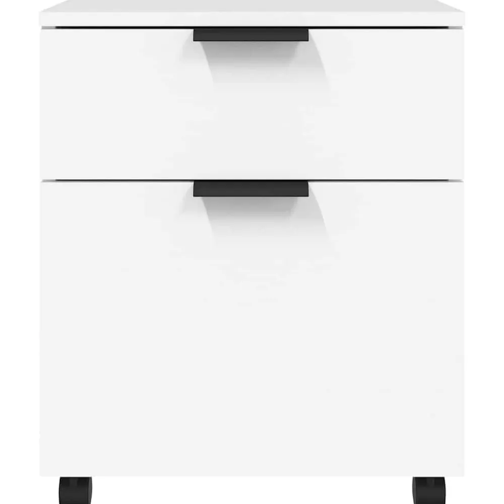 vidaXL Archivador con ruedas madera contrachapada 45x38x54 cm Blanco Outlet