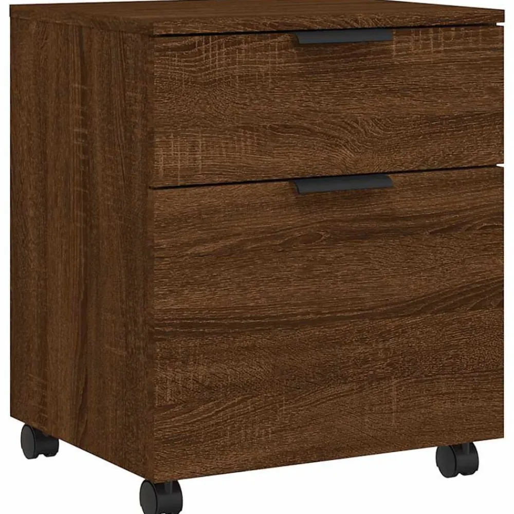 vidaXL Armarios Y Almacenamiento-Archivador ruedas madera contrachapada roble Sonoma 45x38x54 cm