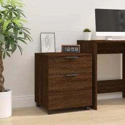 vidaXL Armarios Y Almacenamiento-Archivador ruedas madera contrachapada roble Sonoma 45x38x54 cm