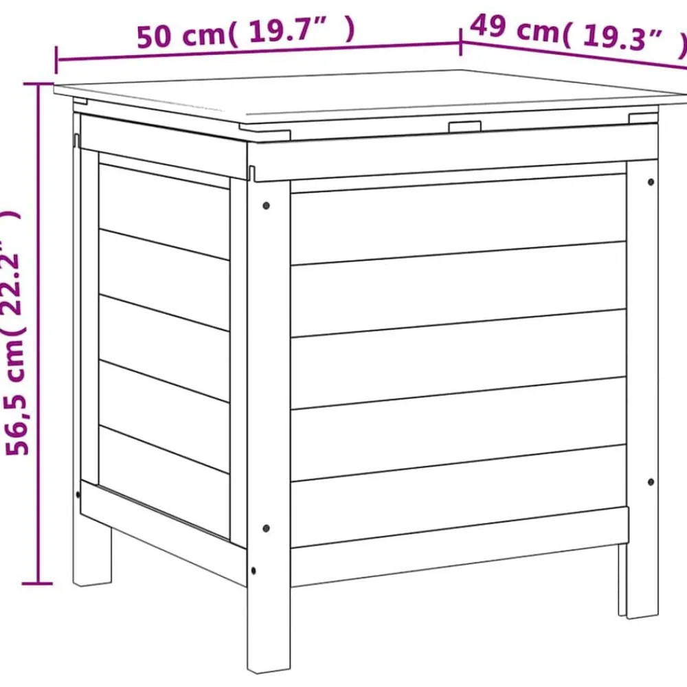 vidaXL Muebles De Jardín-Arcón de jardín madera maciza abeto 50x49x56,5 cm