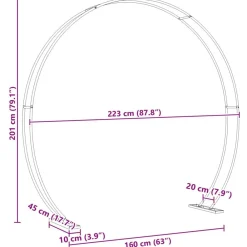 vidaXL Arco de Boda 223 x 45 x 201 cm Acero Online