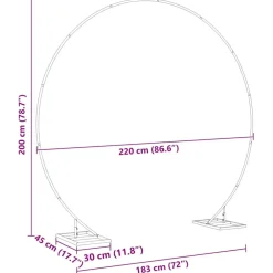 vidaXL Jardín-Arco de Boda 220 x 45 x 200 cm Acero