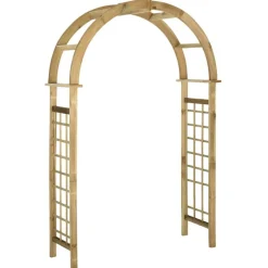 vidaXL Jardín-Arco de celosía de madera de pino verde impregnada