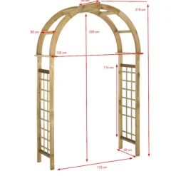 vidaXL Jardín-Arco de celosía de madera de pino verde impregnada