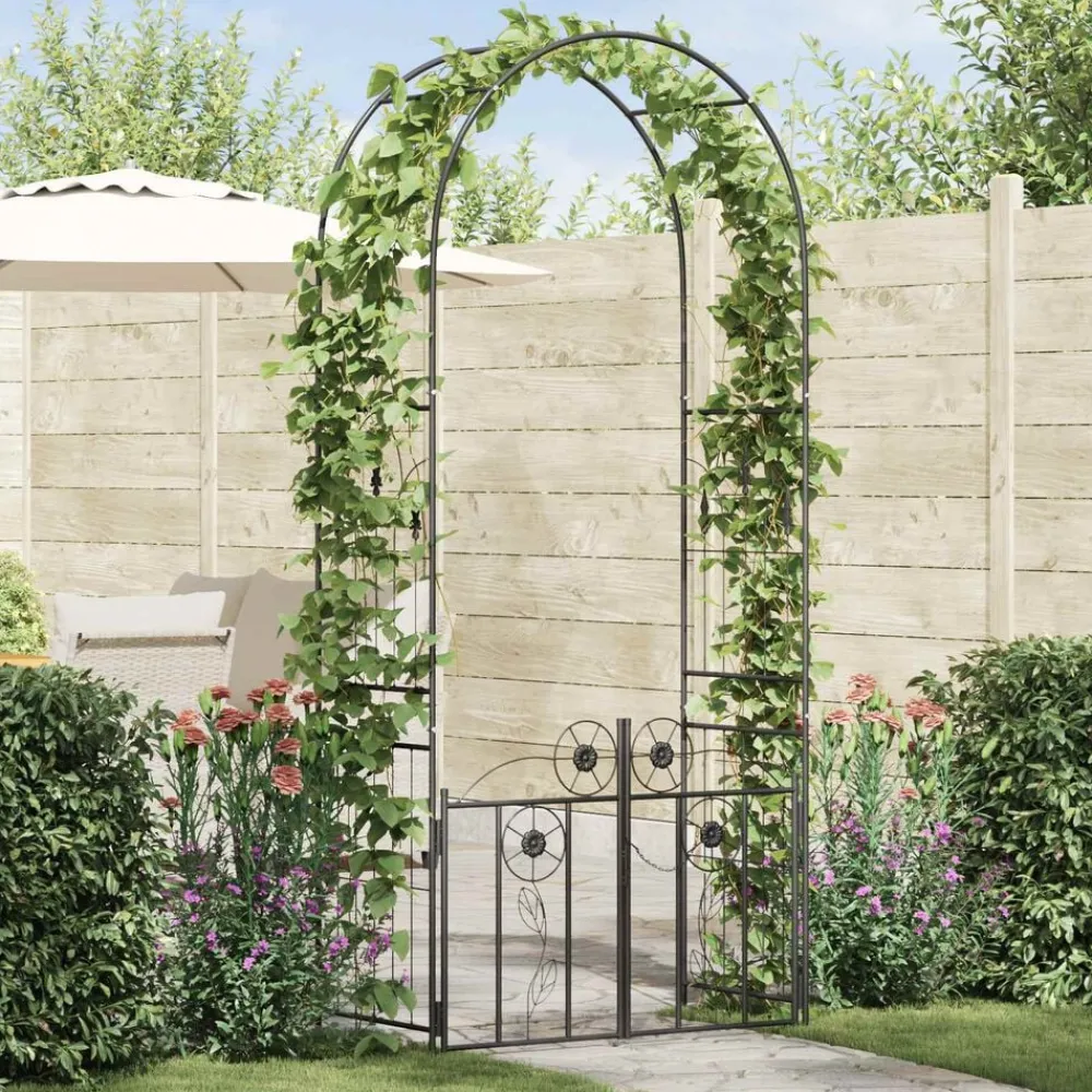 vidaXL Jardín-Arco de jardín con cerradura 102 x 50 x 218 cm