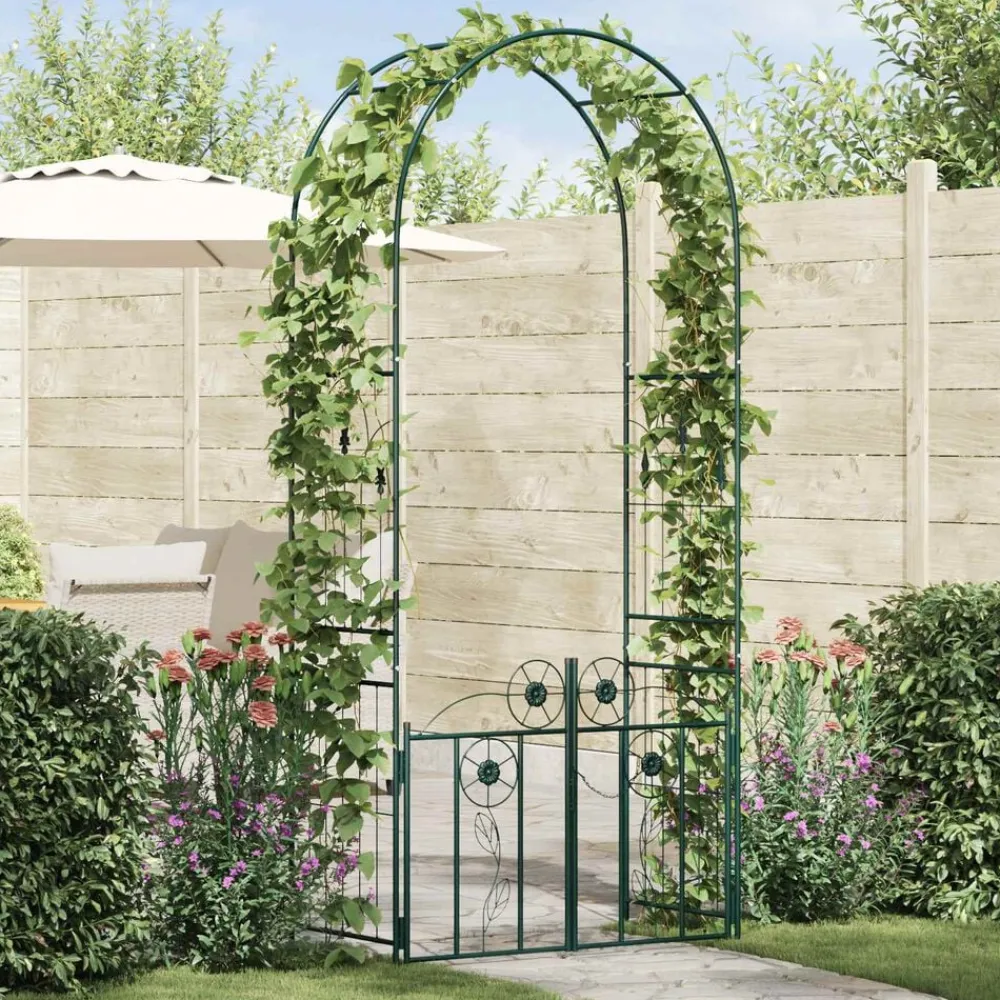 vidaXL Jardín-Arco de jardín con cerradura 102 x 50 x 218 cm