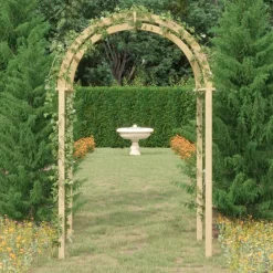 vidaXL Jardín-Arco de madera de pino macizo impregnado 141x97x243 cm