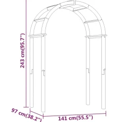 vidaXL Jardín-Arco de madera de pino macizo impregnado 141x97x243 cm