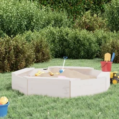 vidaXL Estructuras Para Juegos Al Aire Libre-Arenero con asientos octógono madera maciza de