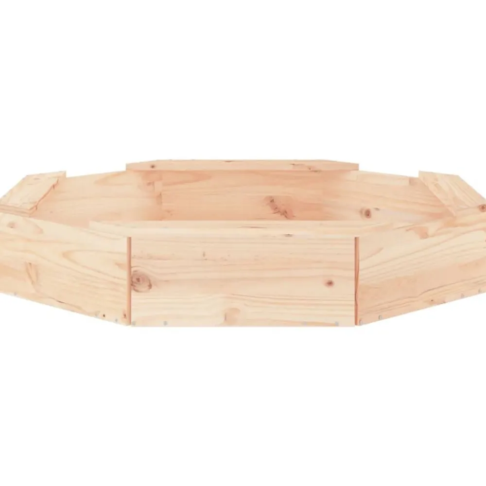 vidaXL Estructuras Para Juegos Al Aire Libre-Arenero con asientos octógono madera maciza de pino