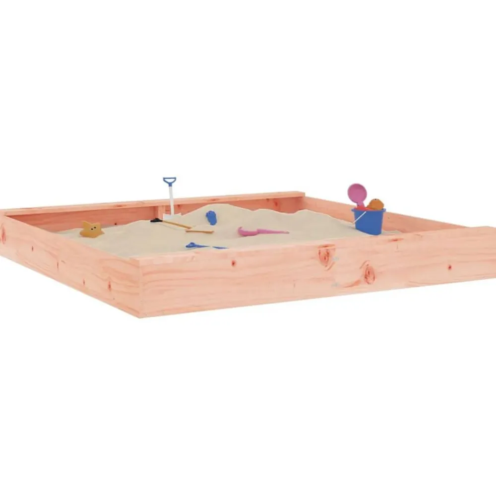 vidaXL Estructuras Para Juegos Al Aire Libre-Arenero con asientos cuadrado madera maciza Douglas