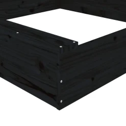 vidaXL Arenero con asientos cuadrado madera maciza de Pino negro Best