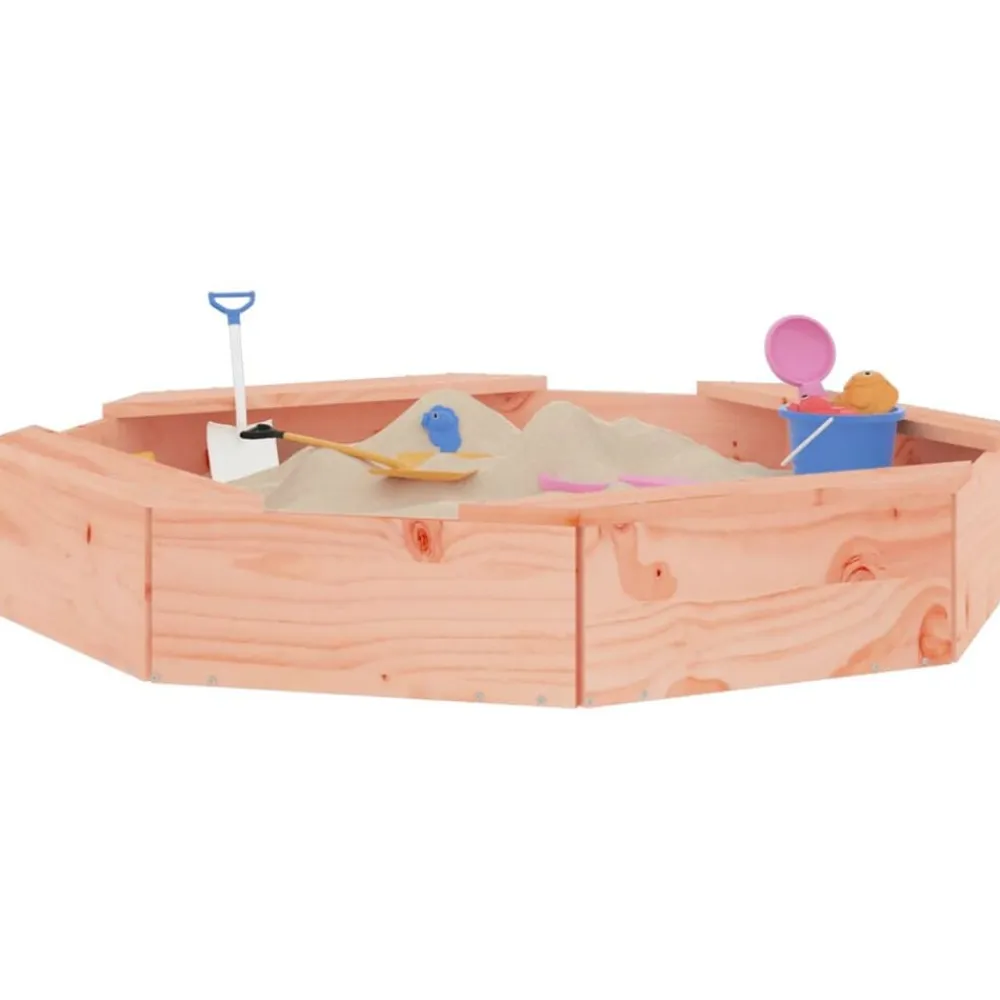 vidaXL Estructuras Para Juegos Al Aire Libre-Arenero con asientos octógono madera maciza de abeto Douglas