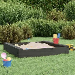 vidaXL Estructuras Para Juegos Al Aire Libre-Arenero con asientos cuadrado madera maciza de