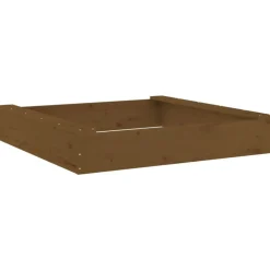 vidaXL Arenero con asientos cuadrado madera maciza de pino marrón miel Pino marr&oacute;n miel Outlet