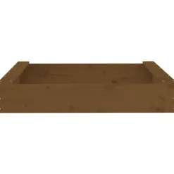 vidaXL Arenero con asientos cuadrado madera maciza de pino marrón miel Pino marrón miel Outlet