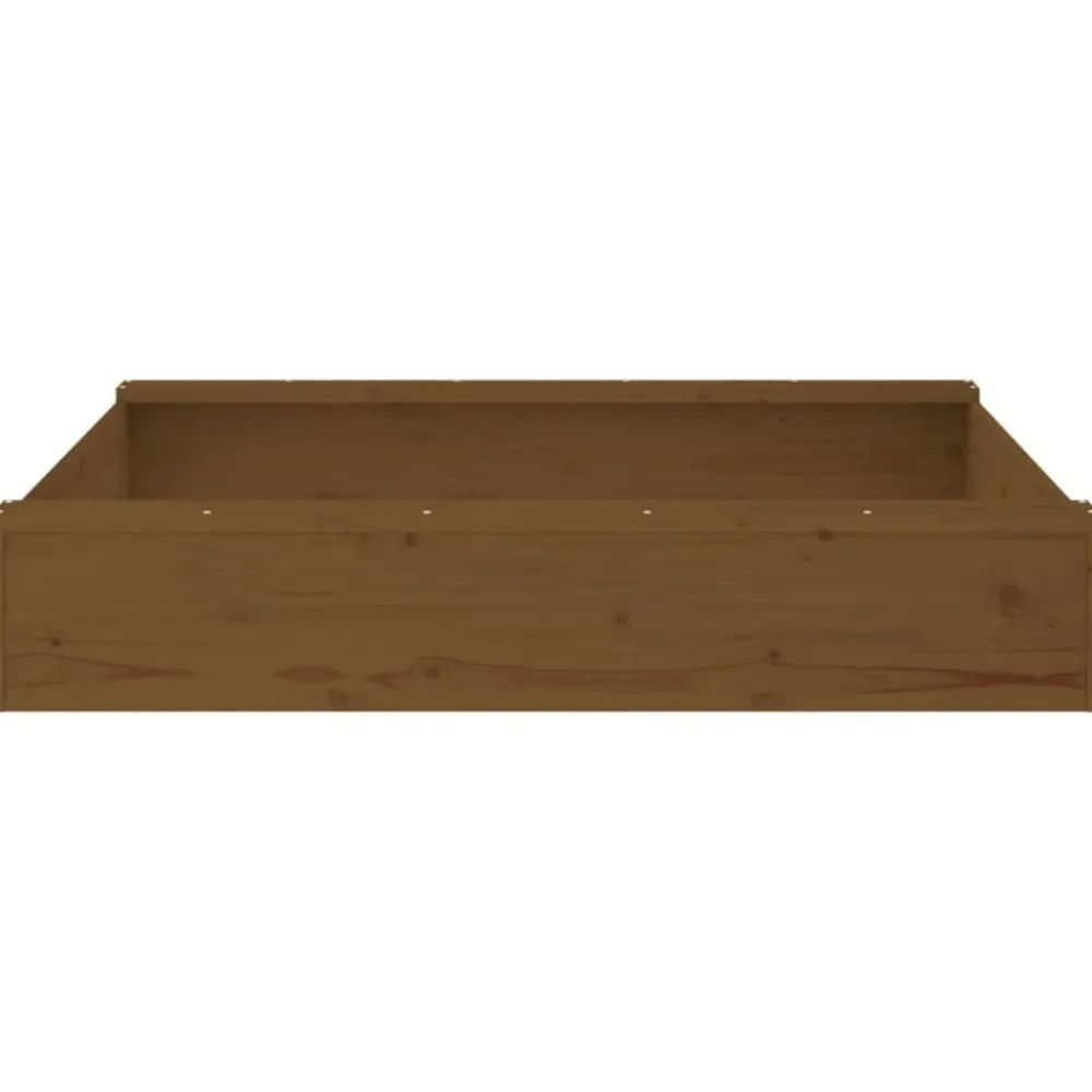 vidaXL Arenero con asientos cuadrado madera maciza de pino marrón miel Pino marrón miel Outlet