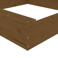 vidaXL Arenero con asientos cuadrado madera maciza de pino marrón miel Pino marrón miel Outlet
