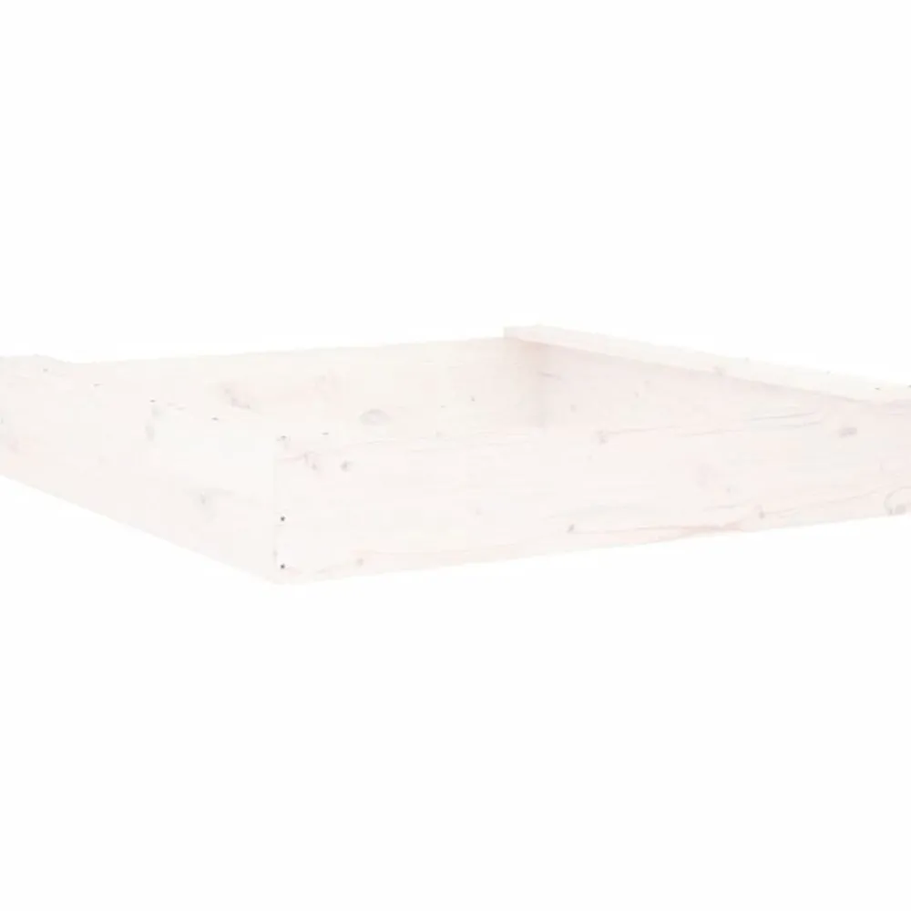 vidaXL Arenero con asientos cuadrado madera maciza de Pino blanco Online
