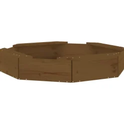 vidaXL Arenero con asientos octógono madera maciza de pino marrón miel Pino marr&oacute;n miel Discount