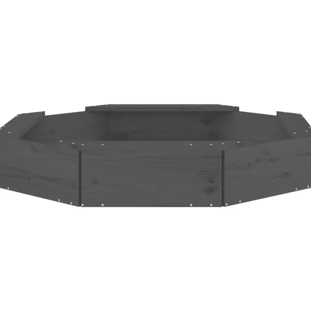 vidaXL Estructuras Para Juegos Al Aire Libre-Arenero con asientos octógono madera maciza de