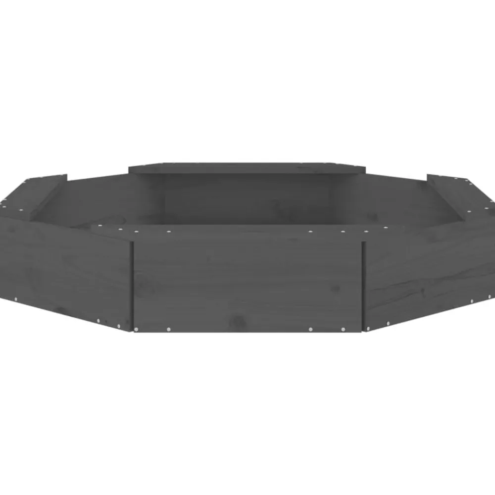vidaXL Estructuras Para Juegos Al Aire Libre-Arenero con asientos octógono madera maciza de